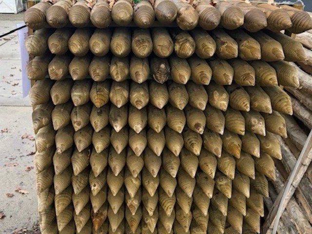 Ronde gefreesde palen 8cm op 1m80 tuinpalen (156x) - afbeelding 3 van  3