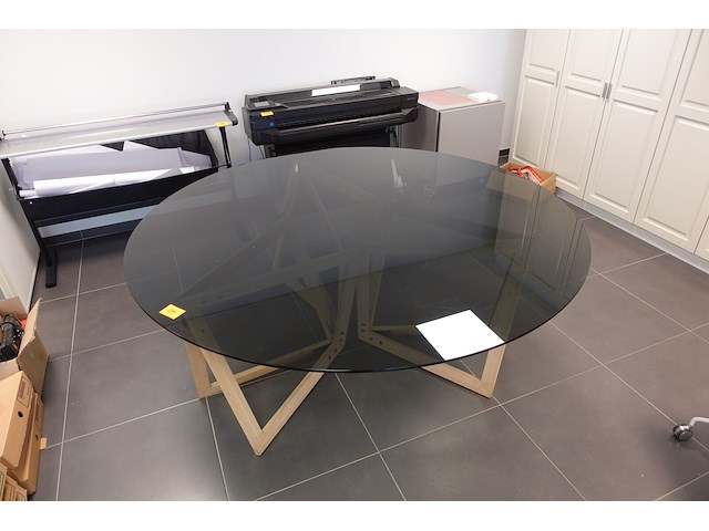 Ronde glazen design eettafel - afbeelding 1 van  8