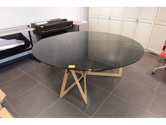 Ronde glazen design eettafel - afbeelding 3 van  8