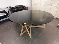 Ronde glazen design eettafel - afbeelding 3 van  8