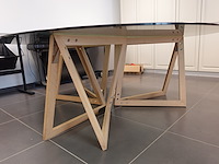 Ronde glazen design eettafel - afbeelding 4 van  8