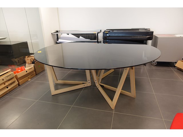 Ronde glazen design eettafel - afbeelding 6 van  8