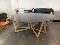 Ronde glazen design eettafel - afbeelding 6 van  8