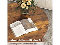 Ronde houten salontafel met 2 lagen en metalen frame - afbeelding 5 van  6