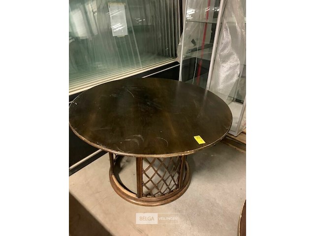 Ronde houten tafel - afbeelding 1 van  3