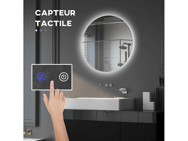 Ronde led badkamerspiegel ø 70 cm - afbeelding 4 van  4