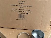Ronde metalen potjes met vensterdeksel – 400 ml tinewaredirect