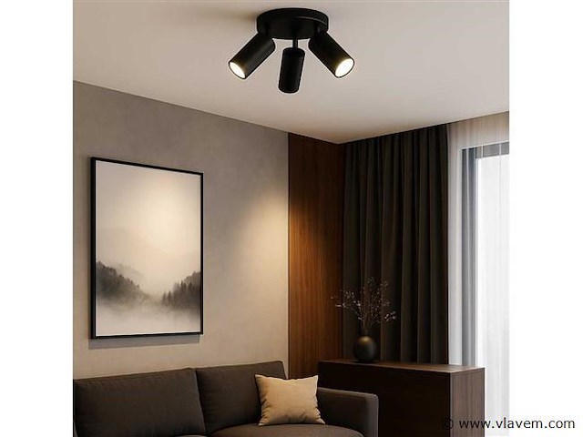 Ronde opbouwspot gu10 fitting armatuur. 3 draaibare (x4) - afbeelding 2 van  6