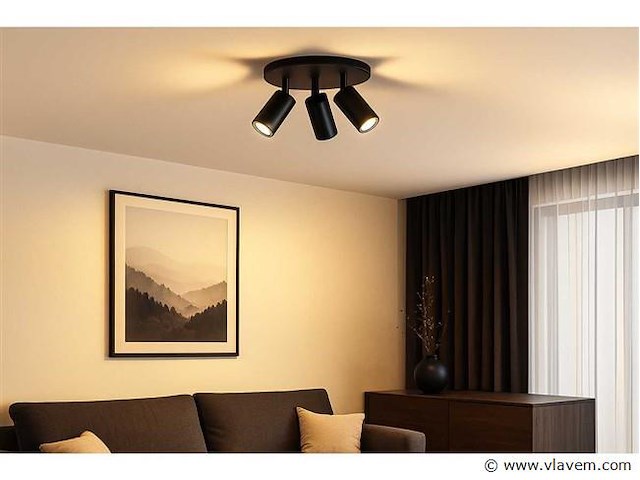 Ronde opbouwspot gu10 fitting armatuur. 3 draaibare (x6) - afbeelding 1 van  6