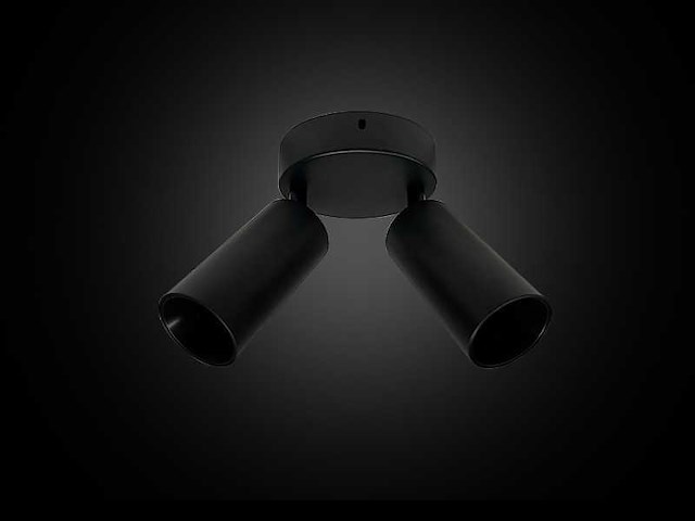 Ronde plafondlamp gu10 – 2 draaibare spots (x4) - afbeelding 2 van  3