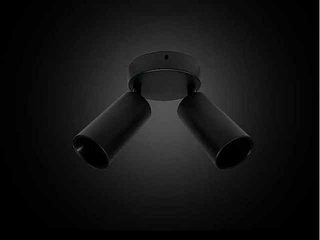 Ronde plafondlamp gu10 . 2 draaibare spots (x4) - afbeelding 3 van  4