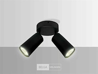 Ronde plafondlamp gu10 – 2 draaibare spots (x4) - afbeelding 3 van  5