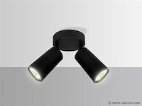 Ronde plafondlamp gu10 – 2 draaibare spots (x8) - afbeelding 2 van  4