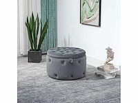 Ronde poef met opbergruimte, gewatteerd ontwerp met knopen