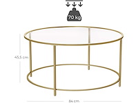 Ronde salontafel, glazen tafelblad - afbeelding 2 van  9