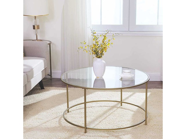 Ronde salontafel, glazen tafelblad - afbeelding 6 van  9