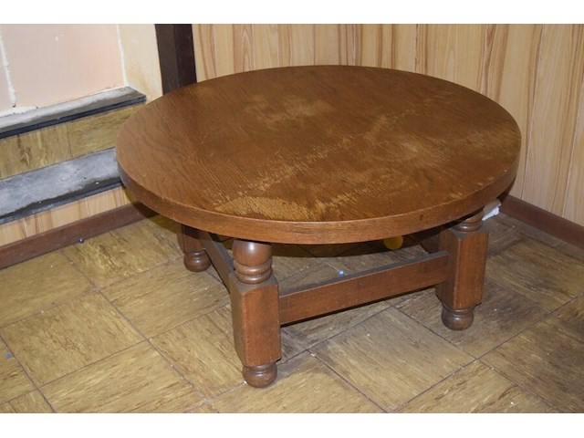 Ronde salontafel, houten tafel 140x85 cm - afbeelding 3 van  4
