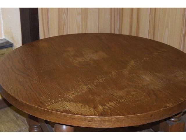 Ronde salontafel, houten tafel 140x85 cm - afbeelding 4 van  4