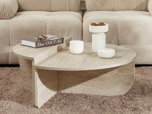 Ronde salontafel in marmeren melamine 85 cm - afbeelding 1 van  7