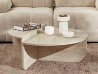 Ronde salontafel in marmeren melamine 85 cm - afbeelding 1 van  7