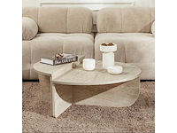 Ronde salontafel in marmeren melamine 85 cm - afbeelding 2 van  7