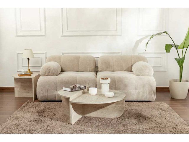 Ronde salontafel in marmeren melamine 85 cm - afbeelding 3 van  7