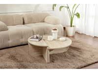 Ronde salontafel in marmeren melamine 85 cm - afbeelding 4 van  7