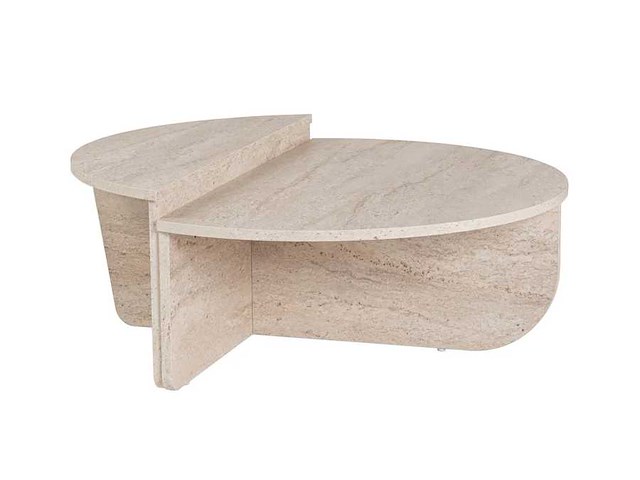 Ronde salontafel in marmeren melamine 85 cm - afbeelding 5 van  7