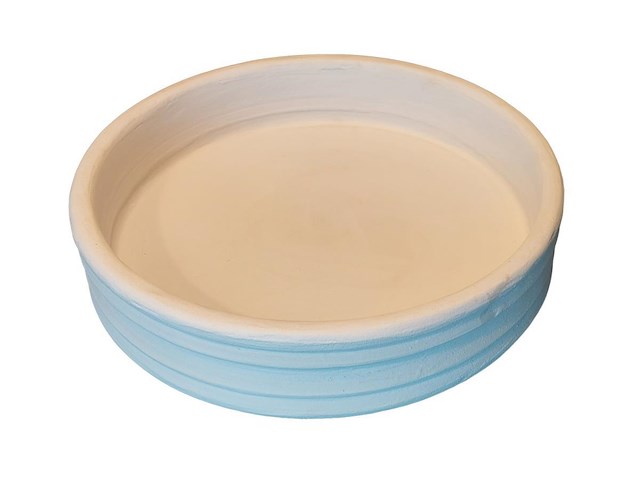 Ronde schaal in mortex (melkkleur) - afbeelding 2 van  3