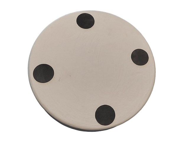 Ronde schaal in mortex (melkkleur) - afbeelding 3 van  3