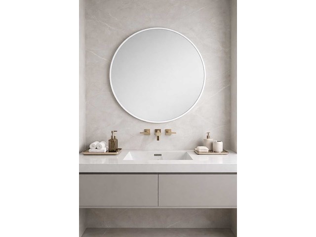 Ronde spiegel 120cm met witte frame - afbeelding 1 van  1