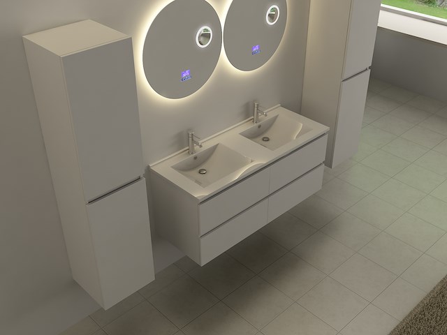 Ronde spiegel met led verlichting & bluetooth - ø60 cm - afbeelding 1 van  4