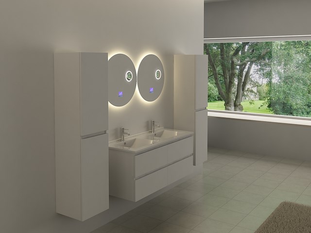 Ronde spiegel met led verlichting & bluetooth - ø60 cm - afbeelding 3 van  4