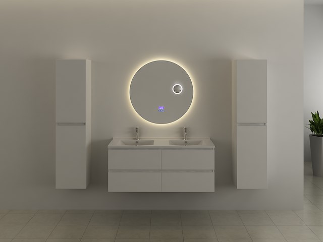 Ronde spiegel met led verlichting & bluetooth - ø80 cm - afbeelding 2 van  12
