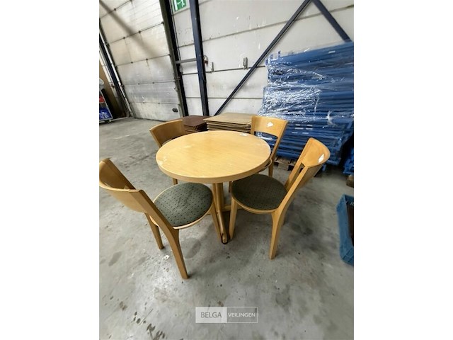 Ronde tafel + 4 stoelen - afbeelding 1 van  2