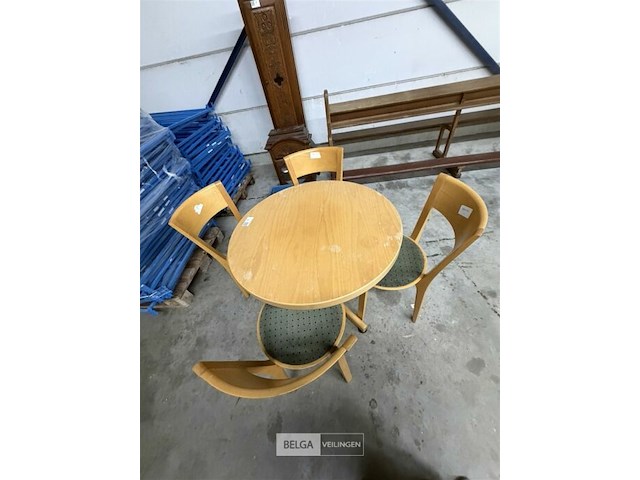 Ronde tafel + 4 stoelen - afbeelding 2 van  2