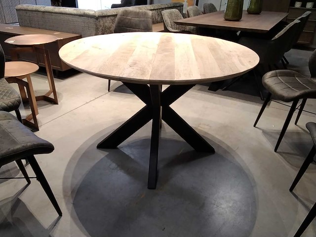 Ronde tafel massief mango - afbeelding 1 van  2