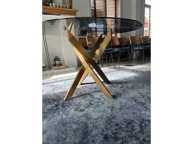 Ronde tafel met glazen bovenblad - afbeelding 2 van  2