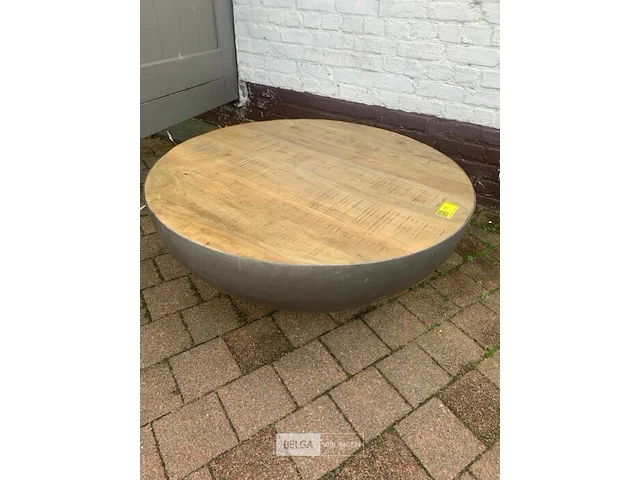 Ronde tafel met houten blad - afbeelding 1 van  3