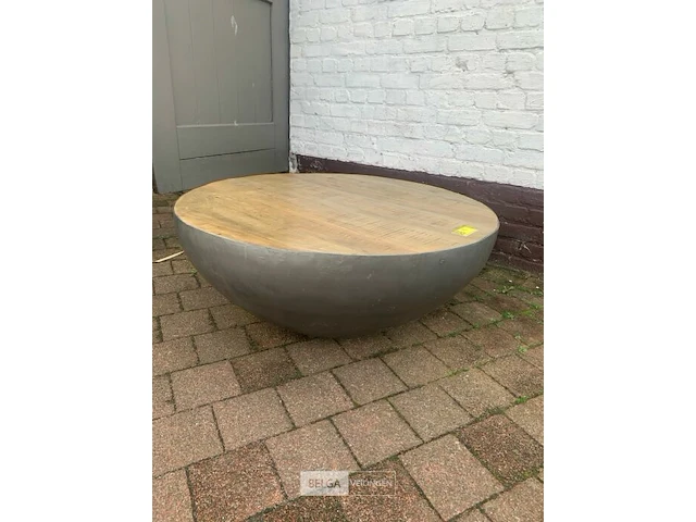 Ronde tafel met houten blad - afbeelding 2 van  3