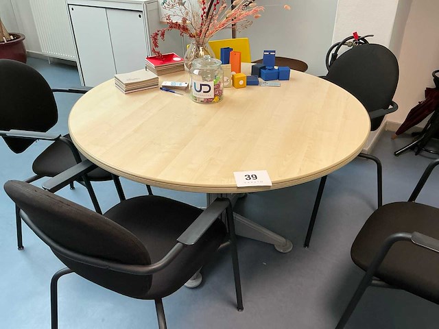Ronde vergadertafel + stoel (5x) - afbeelding 2 van  8