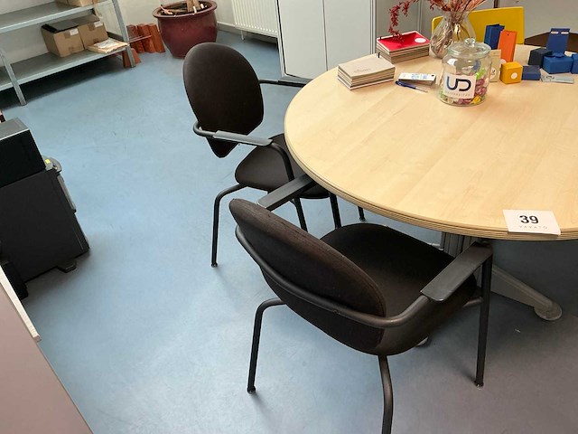 Ronde vergadertafel + stoel (5x) - afbeelding 4 van  8