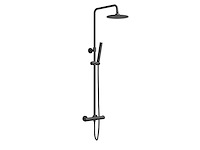 Rondo regendoucheset - thermostatisch - opbouw - belgaqua - mat zwart - afbeelding 1 van  2