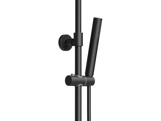 Rondo regendoucheset - thermostatisch - opbouw - belgaqua - mat zwart - afbeelding 2 van  3
