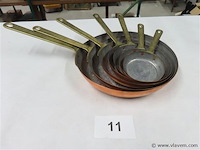 Rood koperen pannenset 7-delig