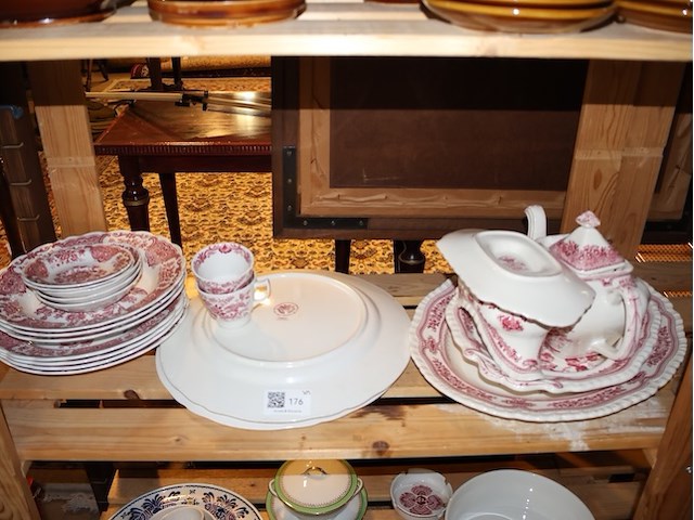 Rood wit servies - afbeelding 1 van  5