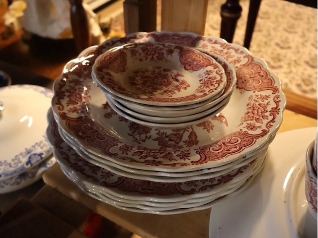 Rood wit servies - afbeelding 2 van  5