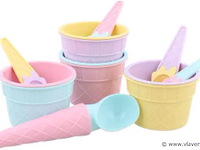 Roomijs bekers met ijs schep - afbeelding 2 van  2