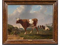 Rosa venneman (1842-1923), cows in a landscape, 1862, oil on canvas 64 x 84 cm. (25.19 x 33.07 in.), frame: 81 x 101 cm. (31.89 x 39.75 in.) - afbeelding 2 van  6