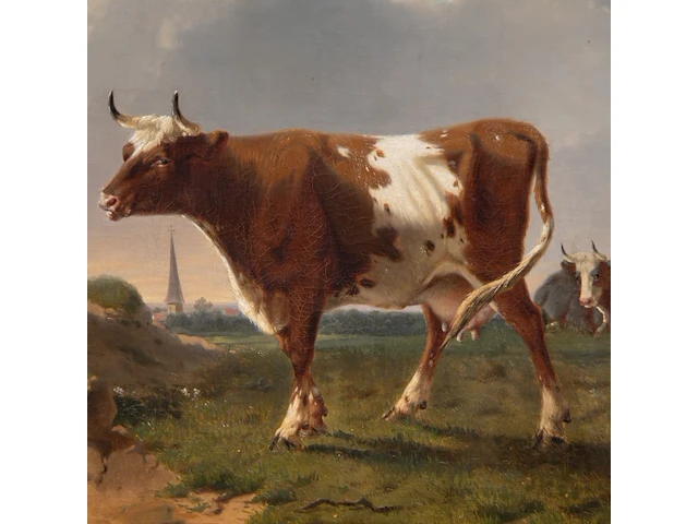 Rosa venneman (1842-1923), cows in a landscape, 1862, oil on canvas 64 x 84 cm. (25.19 x 33.07 in.), frame: 81 x 101 cm. (31.89 x 39.75 in.) - afbeelding 5 van  6